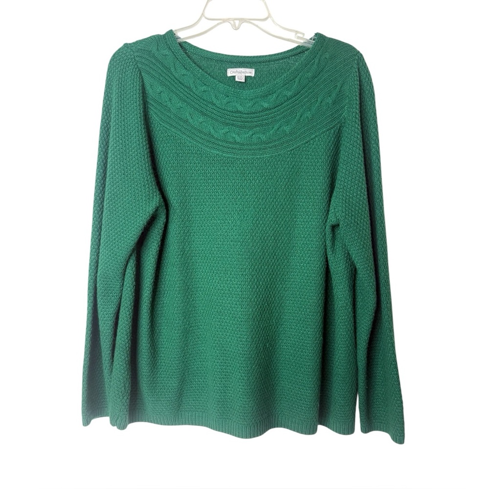 Croft & Barrow Long Sleeve Green Womens Plus XXL Round Neck Sweater